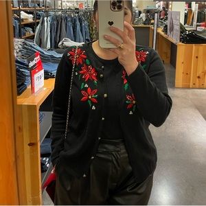 Vintage 90’s Classic Elements Petite Embroidered and Sequin/ Beaded Sweater